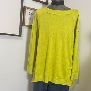 Free People Movement Lime Green Long Sleeve Sweater Size Large Oversized